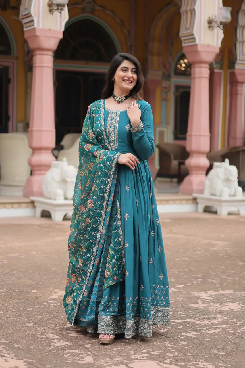 Diwali Festival Special Designer Sequence Work Gown