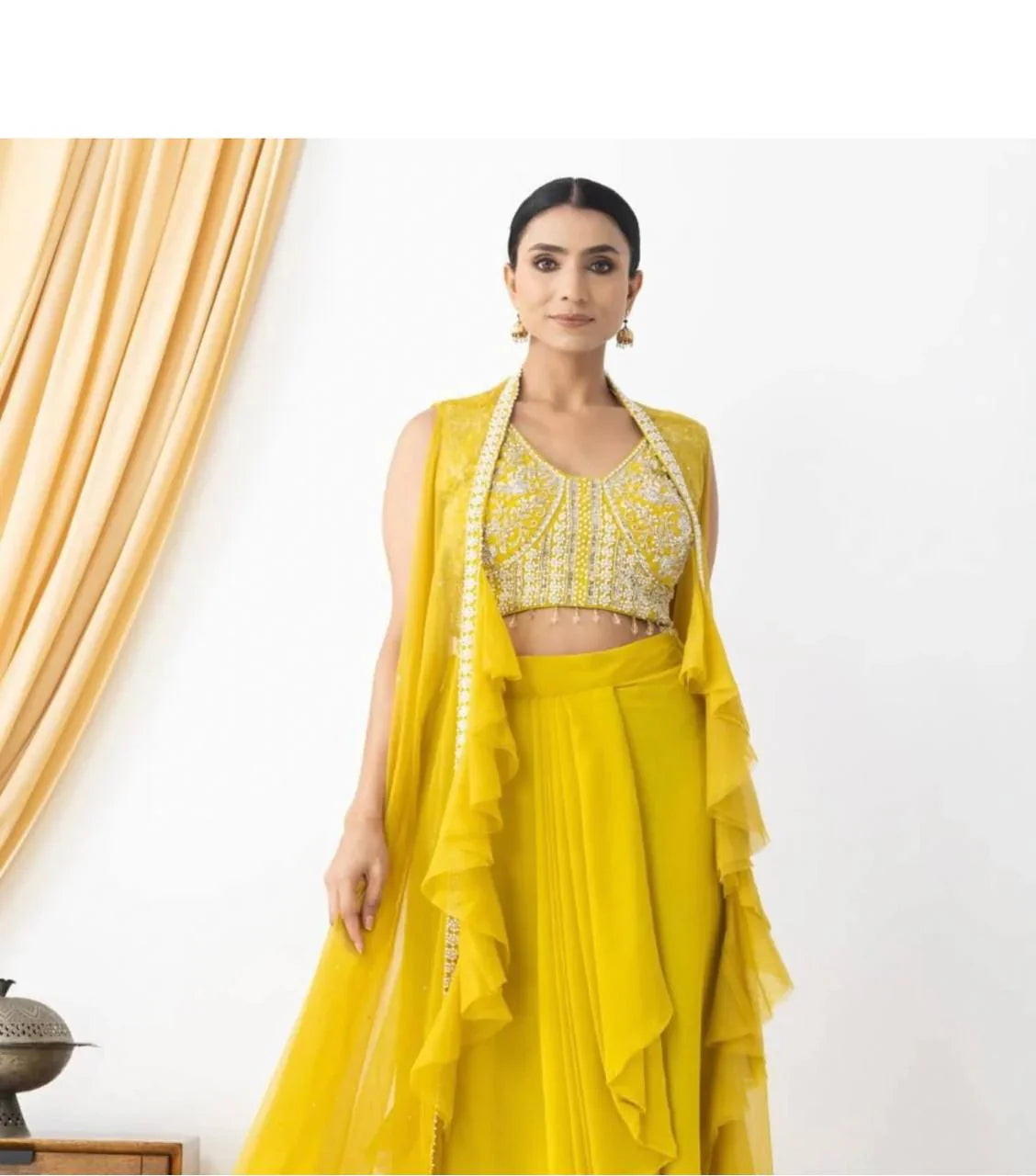 Women's Wear Wedding Special Dhoti Shrug Outfit