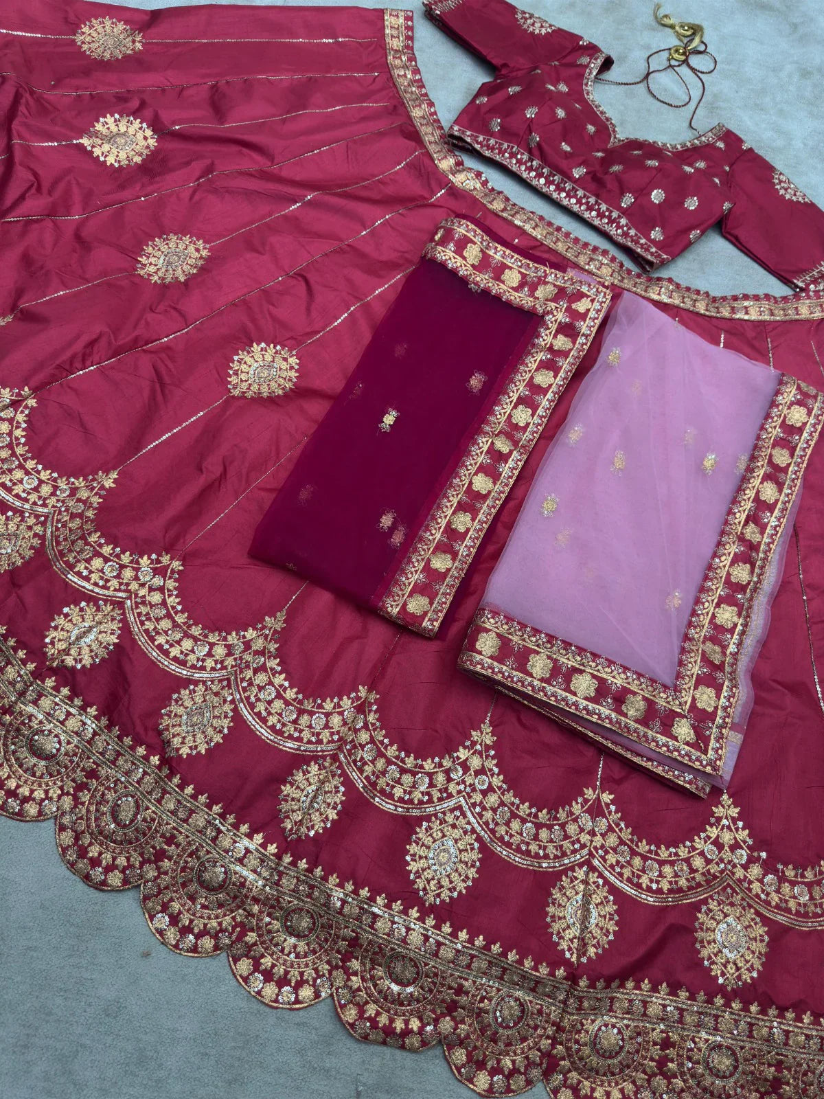 Sequence Dori and Zari Thread Work Lehenga