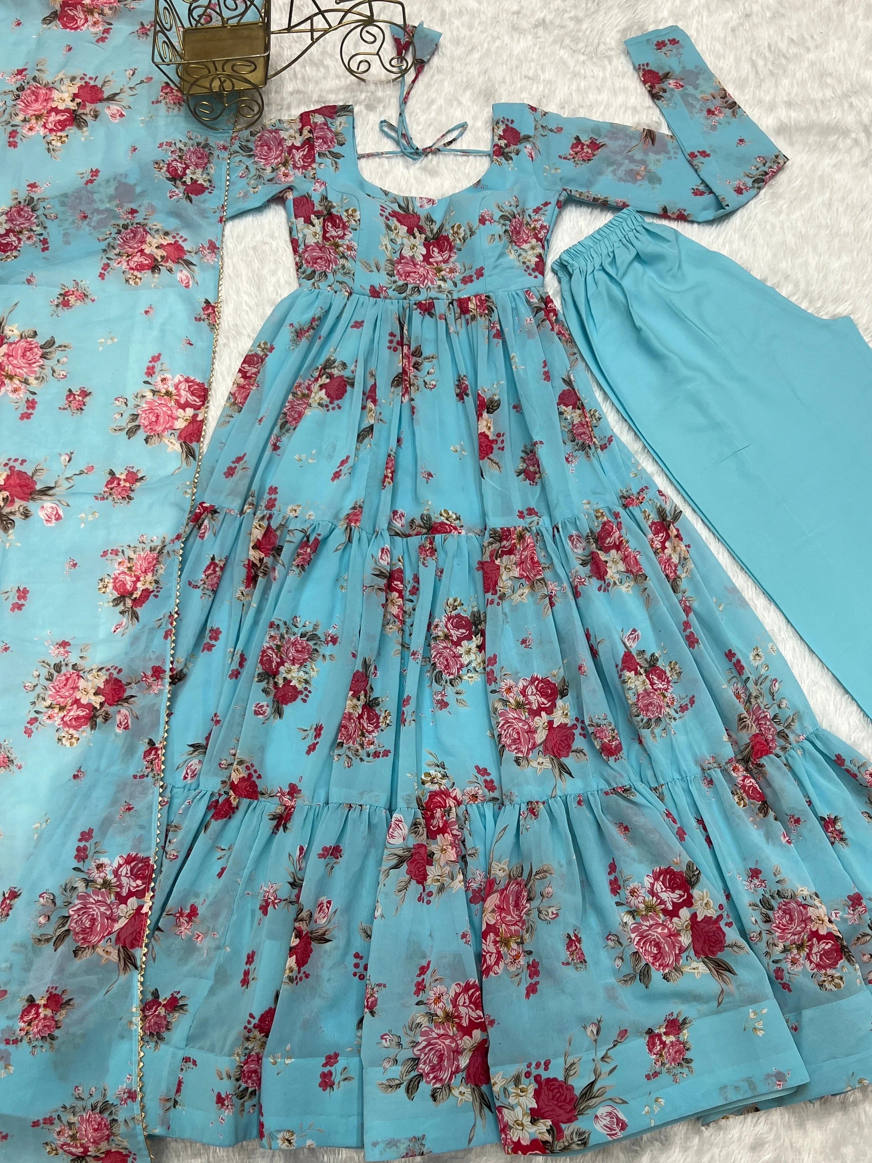 Huge Flair Anarkali Gown With Digital Print