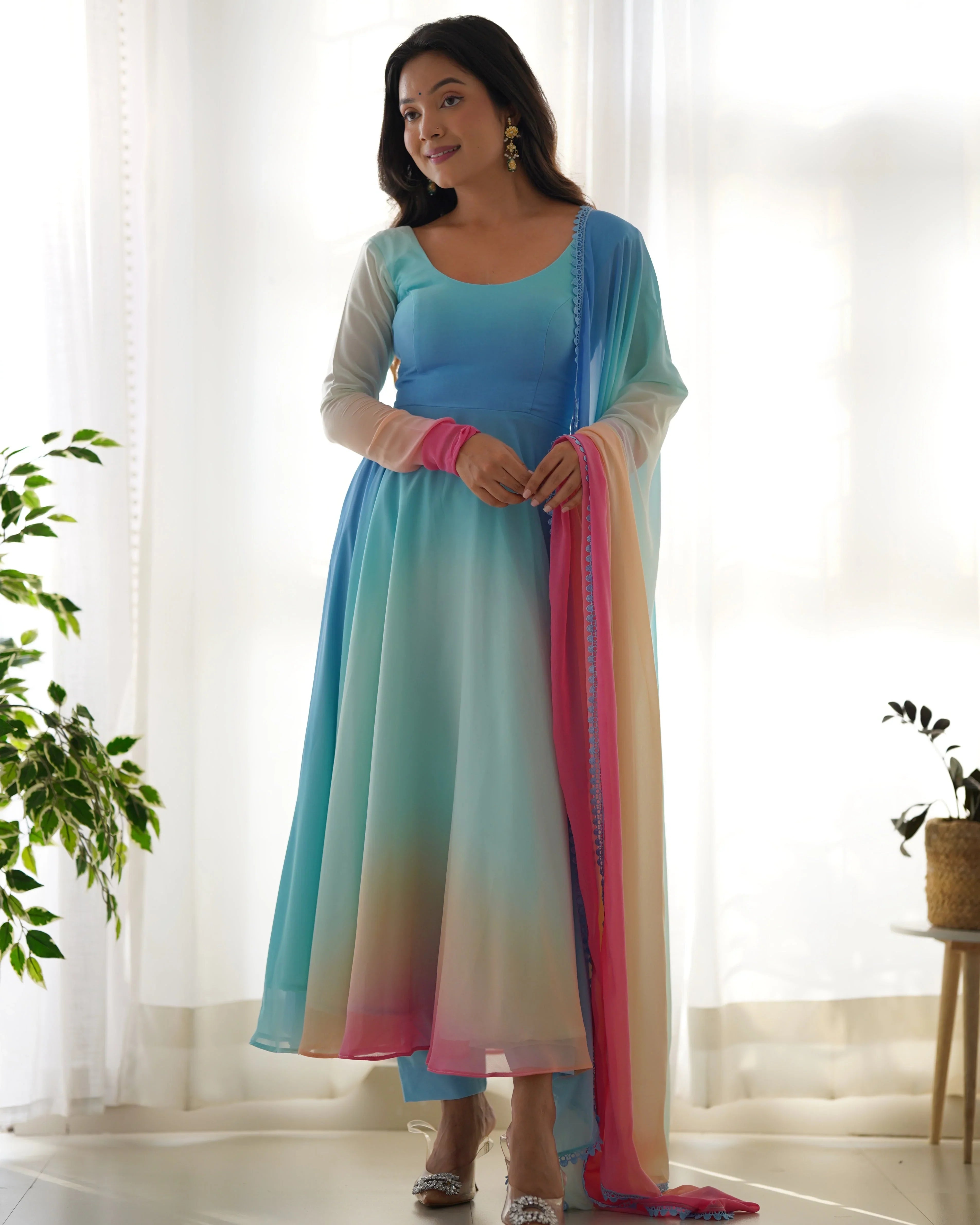 Alia's Trending Digital Printed Anarkali Gown