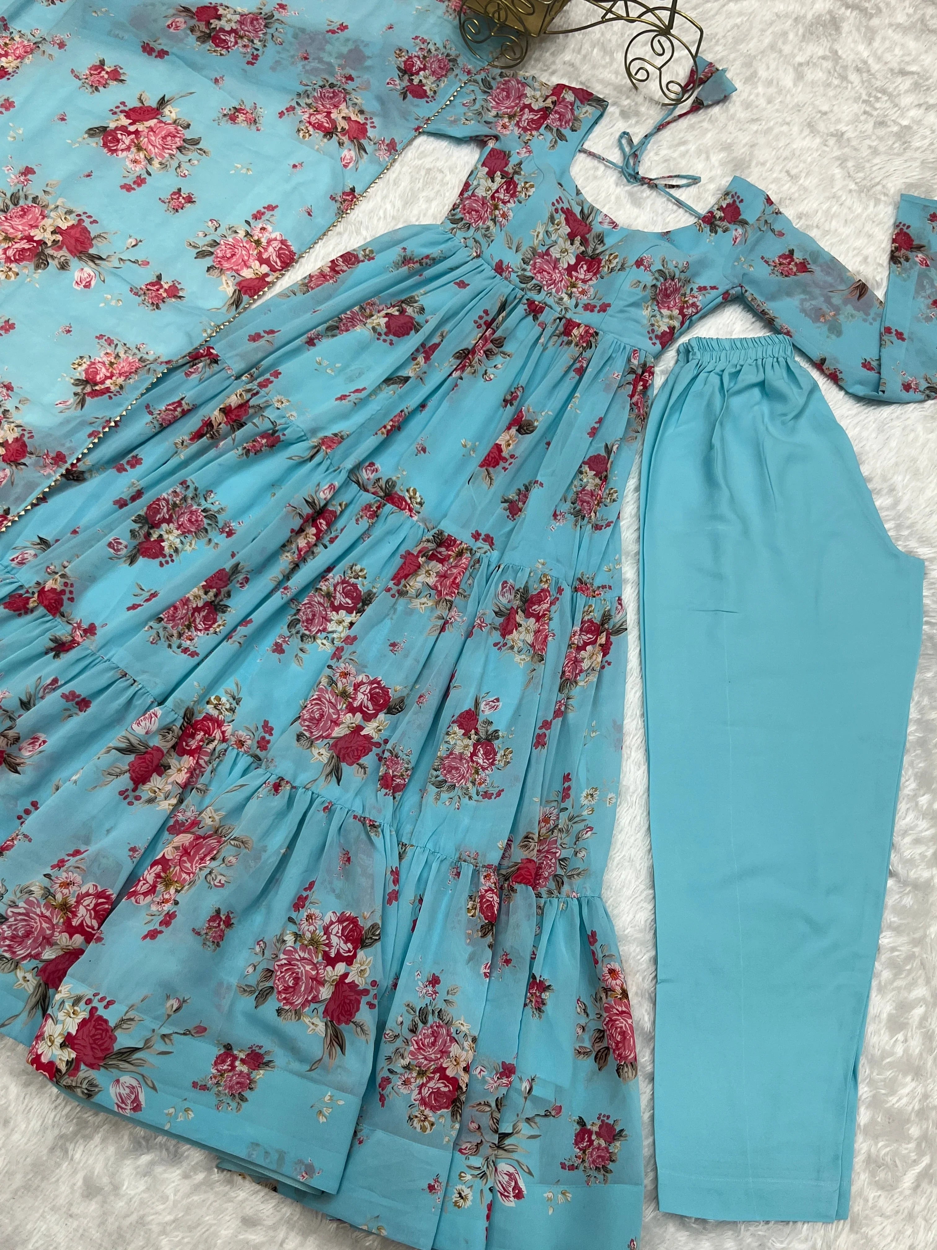 Huge Flair Anarkali Gown With Digital Print