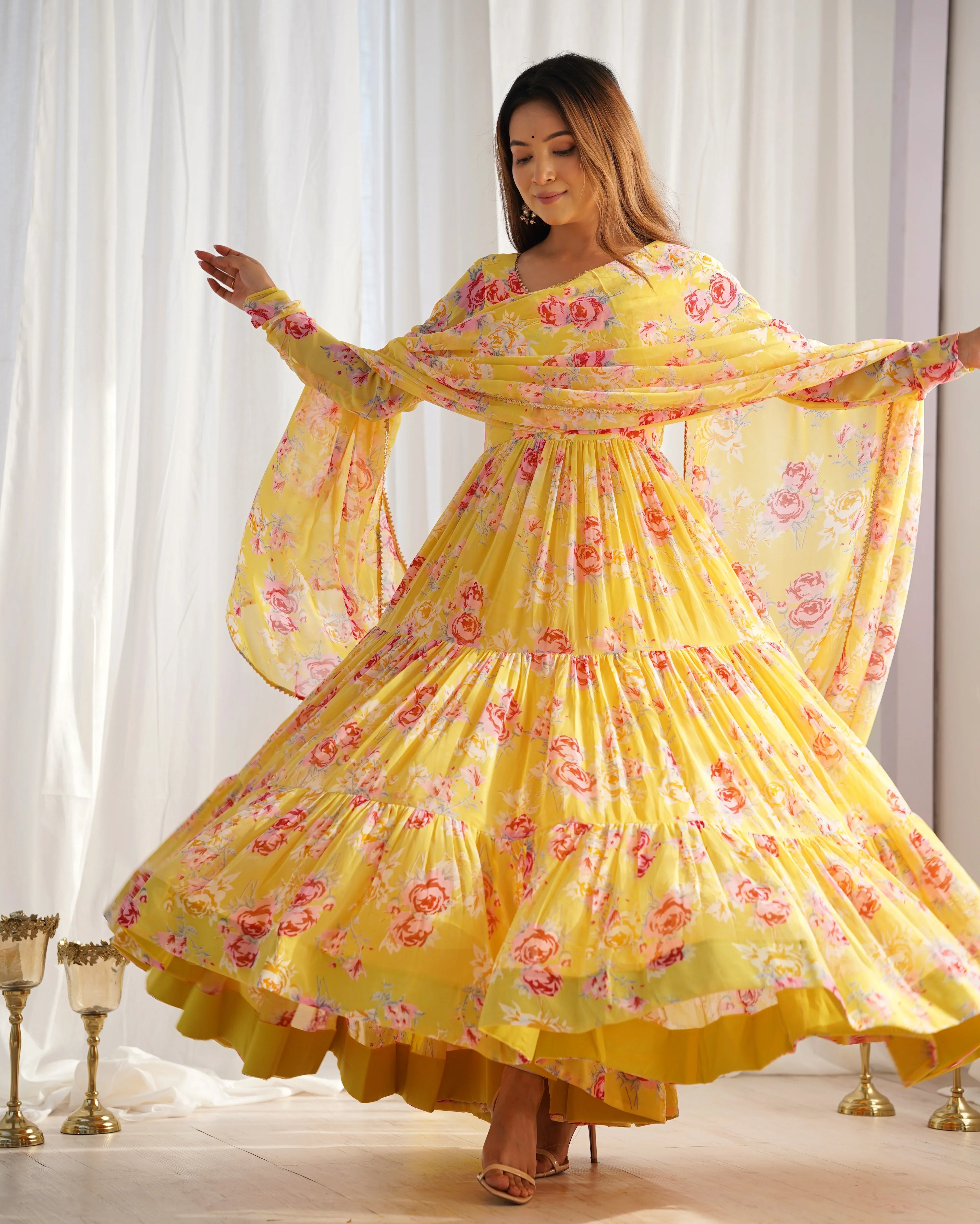 Huge Flair Anarkali Gown With Digital Print