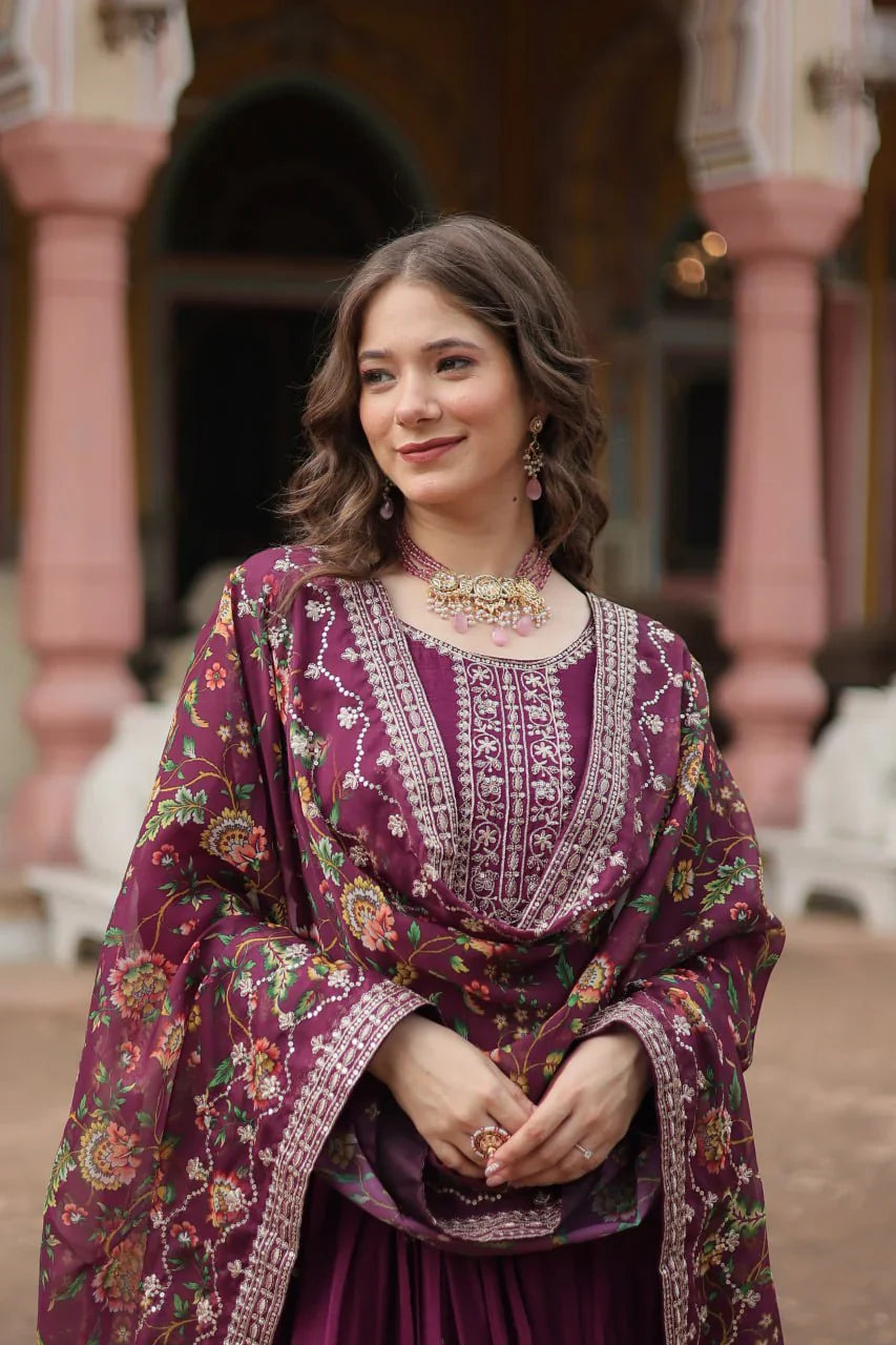 Diwali Festival Special Designer Sequence Work Gown